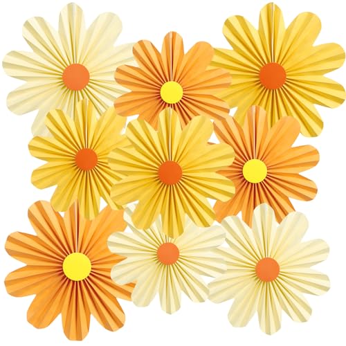 SUNBEAUTY 9 Stück Papier Fächer Dekoration Hanging Girlande Orange Gelb Gänseblümchen Papierfächer für Hochzeit Geburtstag Tea Party Tischdeko Classroom Baby Shower Backdrop Garland SUNBEAUTY 9 Stück Papier Fächer Dekoration Hanging Girlande Orange Gelb Gänseblümchen Papierfächer für Hochzeit Geburtstag Tea Party Tischdeko Classroom Baby Shower Backdrop Garland von SUNBEAUTY