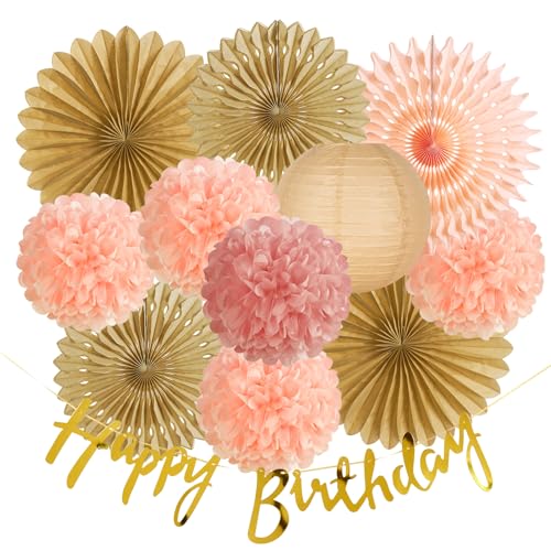SUNBEAUTY Braun Papier Fächer Geburtstag Dekoration Rosa Deko Pfirsichrosa Seidenpapier Pom Poms Papierfächer Braun Laterne Happy Birthday Banner für Gartenparty Deko Hochzeit Herbstdekoration SUNBEAUTY Braun Papier Fächer Geburtstag Dekoration Rosa Deko Pfirsichrosa Seidenpapier Pom Poms Papierfächer Braun Laterne Happy Birthday Banner für Gartenparty Deko Hochzeit Herbstdekoration von SUNBEAUTY