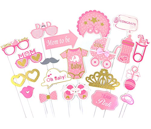 SUNBEAUTY Fotorequisiten Babyparty Rosa Taufe Mädchen Babydusche Photo Booth Props von SUNBEAUTY