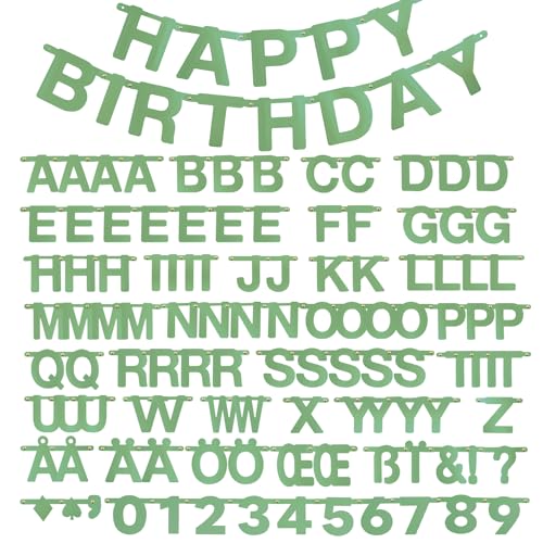 SUNBEAUTY Buchstaben Girlande DIY Selber Gestalten - Grüner Alphabet Banner Individuell Über 100 Letters - Party Dekoration Zimmer Deko SUNBEAUTY Buchstaben Girlande DIY Selber Gestalten - Grüner Alphabet Banner Individuell Über 100 Letters - Party Dekoration Zimmer Deko von SUNBEAUTY