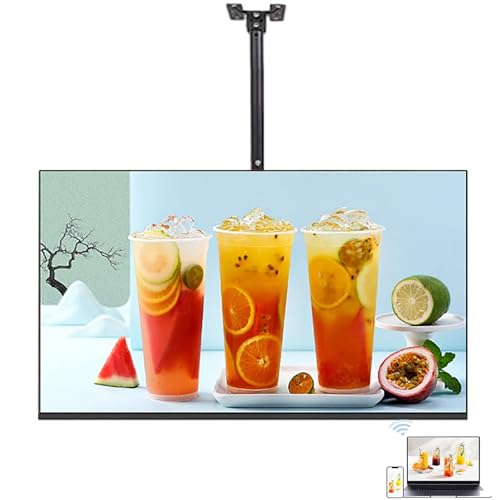 SUNBGRPYE HäNgende Werbemaschine, 32-55 Zoll Digital Signage-Display, UnterstüTzt Geteilten Bildschirm + WLAN + Zeitschaltuhr, Restaurant/Café/Molkerei/Wand-Werbetafel,1PCS-43in von SUNBGRPYE