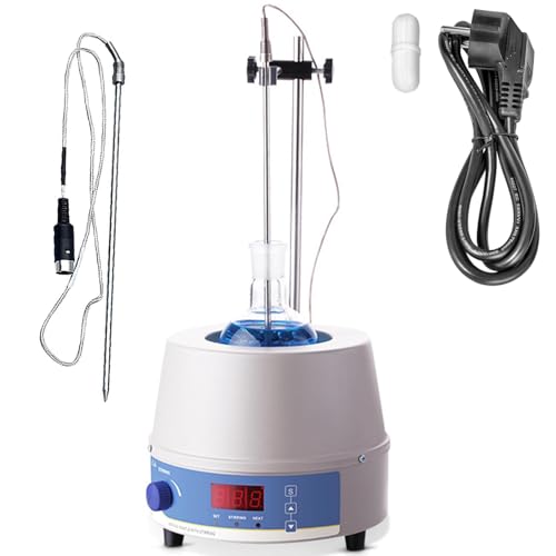 SUNBGRPYE Labor Heizmantel - Digitalanzeige, 2-In-1-MagnetrüHrer (Heizen + RüHren), Rt-380℃ Temperaturregelung, Stufenlose Geschwindigkeitsregelung, Zum Erhitzen Und RüHren Von FlüSsigkeiten,500ml von SUNBGRPYE