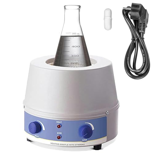 SUNBGRPYE Laborheizmantel (100-2000 ml), MagnetrüHrheizmantel, Einstellbare Temperatur + Geschwindigkeit, Temperatur: Rt-380 °C, Zum Erhitzen Und RüHren Von FlüSsigkeiten,100ml von SUNBGRPYE