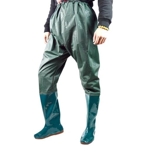 SUNBGRPYE Wathosen FüR Angler, Angelhose Mit Elastischem Bund, Mit Stiefeln, rutschfeste Angelhose In Halber LäNge, Zum Fliegenfischen, Kajakfahren Und FüR WasseraktivitäTen,B-41 von SUNBGRPYE