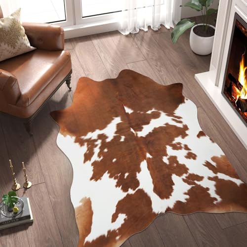 Kuhfell-Teppich, Kunst-Rindsleder, 12 x 150 cm, kleiner Kuhdruck, Teppich, Tierdruck, Western-Heimdekoration für Wohnzimmer, Schlafzimmer, Büro Kuhfell-Teppich, Kunst-Rindsleder, 12 x 150 cm, kleiner Kuhdruck, Teppich, Tierdruck, Western-Heimdekoration für Wohnzimmer, Schlafzimmer, Büro von SUNCOWLLY