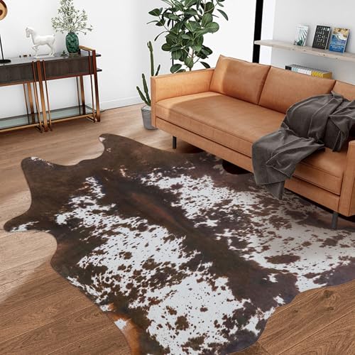 Kuhfell-Teppich, Rindsleder-Teppich, Kuhmuster, Tierdruck, westliche Heimdekoration für Wohnzimmer, Schlafzimmer (15 x 180 cm) von SUNCOWLLY