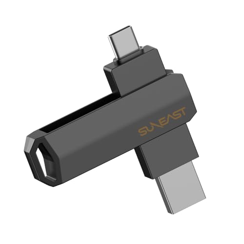 SUNEAST Revolve R10 Series 512MB Portable SSD HDD USB-A 3.2 & USB-C 3.2 Direct Plug-In PSSD Read:1050MB/s Write:950MB/s Swivel Design von SUNEAST