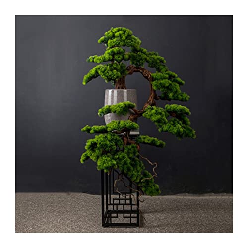 Bonsai-Baumpflanze Künstlicher Bonsai-Baum, einladende Kiefern-Kunstpflanzen, große Kunstpflanzen for den Innenbereich, Dekoration, Bodenpflanze, Bonsai mit Keramiktöpfen und Blumenständer Gefälschte von SUNESA