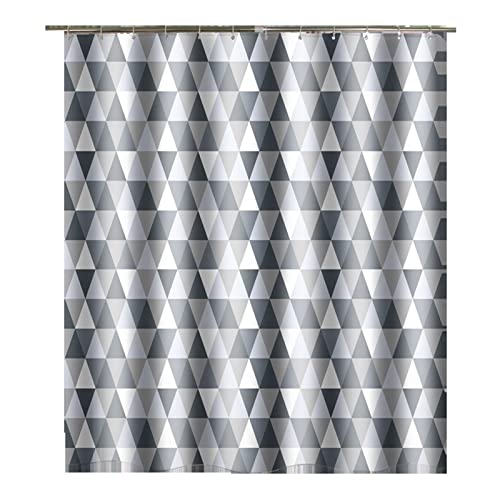 Duschvorhang Shower Curtains Verdickter Duschvorhang Polyester-Duschvorhangstoff Badezimmer-Duschabtrennungsvorhang mit Dreiecksmuster Wasserdicht Duschvorhang (Size : 100x180cm) von SUNESA