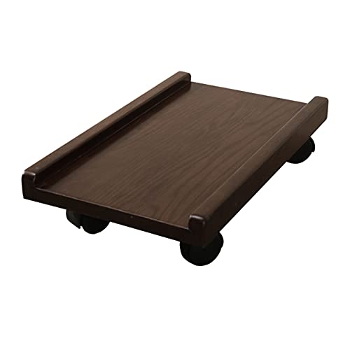PC Halterung Holz Zentralprozessor Stand-Speicher-Rack Mobile Desktop-Host-Chassis-Walzständer aus Holz Pc. Wagenhalter mit Verriegelung von Caster Rädern for Home Office CPU Ständer ( Color : Bruin ) von SUNESA