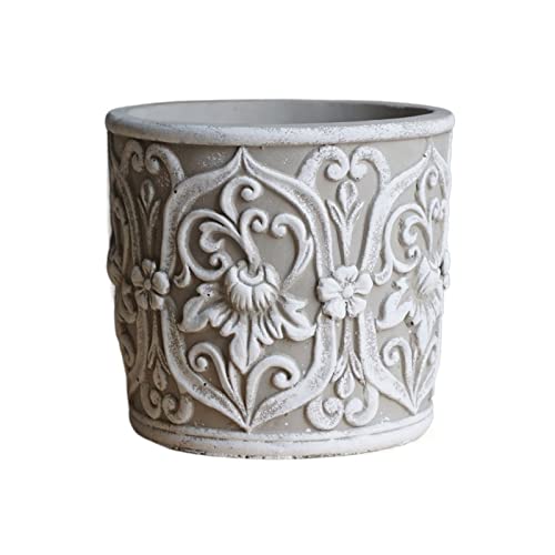 SUNESA Blumentöpfe Mudware Kreative Persönlichkeit Geprägter runder Sukkulenten-Blumentopf Wohnzimmer Desktop Balkon Dekorativer Blumentopf Übertopf Pflanztöpfe ( Color : A ) von SUNESA