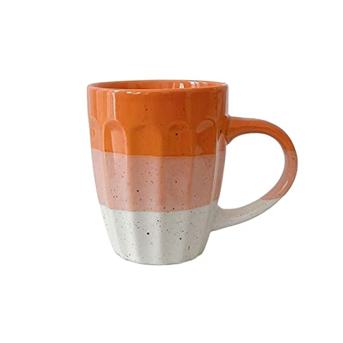 SUNESA Kaffeebecher Personalisierte kreative Spritztintenbecher Farbverlauf Keramikbecher Haushaltsmilch Haferflockenbecher 300 ml Büro-Trinkbecher Kaffeetasse/Kaffeepott (Color : Oranje) von SUNESA