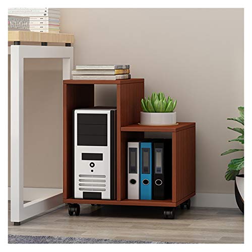 SUNESA PC Halterung Hölzerne CPU-Halter Lagerregal unter dem Schreibtisch-Desktop-CPU-Gehäuse-Walzständer Abnehmbarer PC-Host-Bodenständer mit 4 Caster-Rädern CPU Ständer (Color : Bruin) von SUNESA
