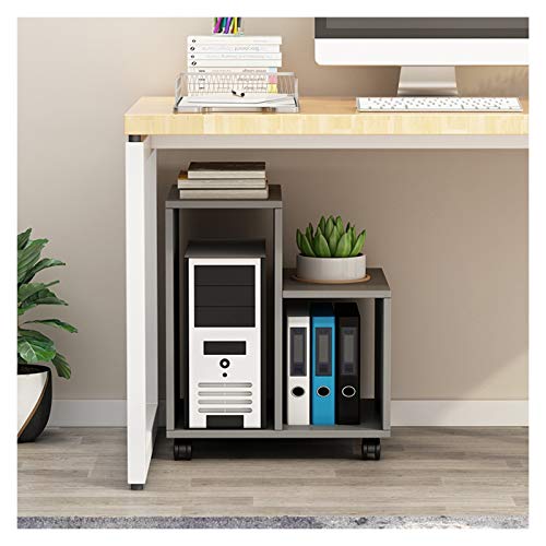 SUNESA PC Halterung Hölzerne CPU-Halter Lagerregal unter dem Schreibtisch-Desktop-CPU-Gehäuse-Walzständer Abnehmbarer PC-Host-Bodenständer mit 4 Caster-Rädern CPU Ständer (Color : Grigio) von SUNESA