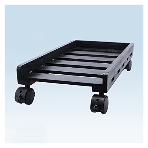 SUNESA PC Halterung Hölzerne CPU-Halter-PC-Case-Turm-Ständer mit Verriegelungs-Caster-Rädern CPU-Wirt-Bodenständer mit Schutzblende und unterer Hohldesign CPU Ständer (Color : Schwarz) von SUNESA