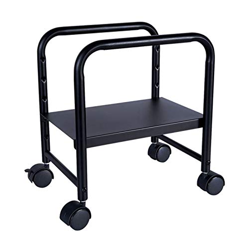 SUNESA PC Halterung Mobile CPU-Stand-Desktop-Turm-Halter-Wagen mit 4 Caster-Rädern einstellbares Metall-PC-Warner-Halter CPU-Stahl-Walzständer, schwarz CPU Ständer von SUNESA