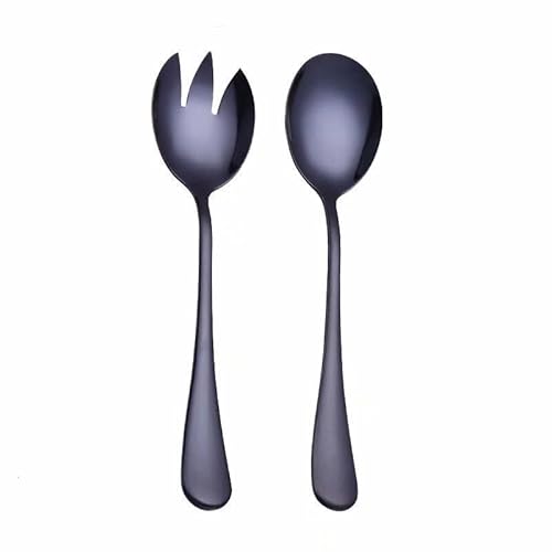 SUNESA Suppenlöffel Salat-Löffelgabel. 2 stücke Salatlöffel Edelstahlbesteck Set Servieröffnung Set Bunte Löffel Löffel Tableware (Color : E) von SUNESA