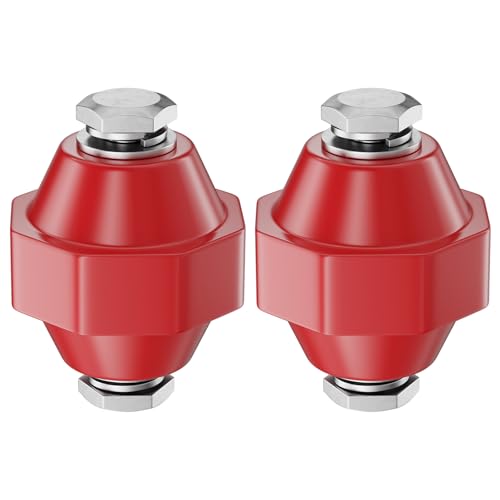 Isolatoren M10 rot 50x50mm Polyesterharz-Stiftisolator selbstverlöschender Sammelschienenhalter (2, M10 rot 50x50mm) von SUNEWUJIN