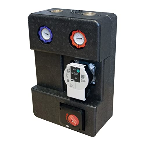 SUNEX® Heizkreisstation Pumpengruppe Stellmotor Heizkreisset Heizung Heizkreisverteiler Pumpenstation Umwälzpumpe für heizungsanlagen Kühlsysteme Fußbodenheizung (GPO S DN25 WILO) von SUNEX