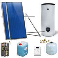 Solaranlage Solarpaket 2 Kollektoren Speicher Flachdach Flachkollektor Speicher von SUNEX