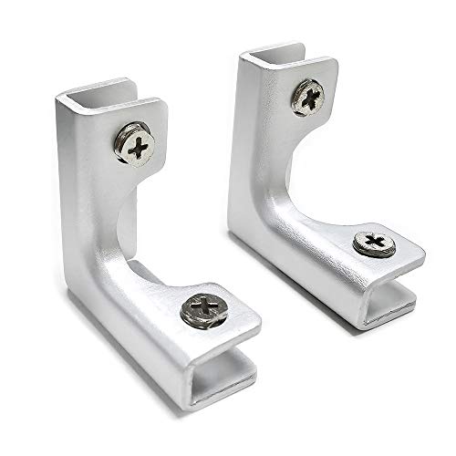 2 Stück Metall Glasverbinder für Glasdicke 8 mm Einstellbare L-Form Eckverbinder für Holz oder Kunststoffplatten (Silber) von KtbeYTi