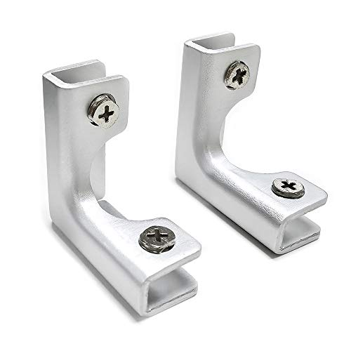 KtbeYTi 2 Stück Glasverbinder 8 mm L-förmige Glasverbinderklemmen Einstellbare L-Form Eckverbinder für Holz oder Kunststoffplatten (Silber) von KtbeYTi