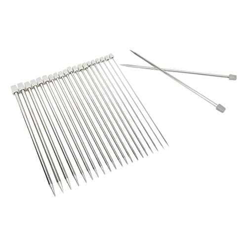 Einspitz-Stricknadel-Set aus Edelstahl, 22 Stück, Stricknadeln, 25 Cm, Edelstahl, Glänzend, Vielseitig Einsetzbares Metall-Stricknadel-Set, Gerade Einspitz-Stricknadel aus Metall Einspitz-Stricknadel-Set aus Edelstahl, 22 Stück, Stricknadeln, 25 Cm, Edelstahl, Glänzend, Vielseitig Einsetzbares Metall-Stricknadel-Set, Gerade Einspitz-Stricknadel aus Metall von SUNFECILI