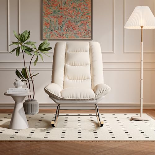 Eleganter Schaukelstuhl mit Hoher Rückenlehne, Wohnzimmersessel Akzentstuhl für Schlafzimmer, Sessel Schaukelsessel Relaxsessel für Wohnzimmer und Büro (Fünf einstellbare Stufen(Modell 1)) von SUNFECILI