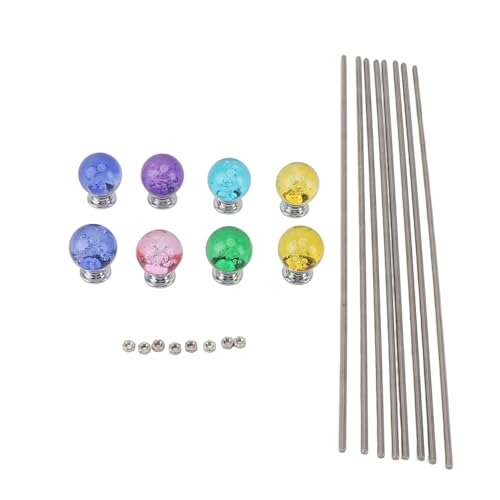 SUNFECILI DIY Feengarten-Perlenstäbe-Set, 8-teiliges Feengarten-Stäbe-Stabset aus Edelstahl mit Kristall-Stopper-Oberseite für die Außendekoration, 8 Kristall-Stopper-Oberseite von SUNFECILI
