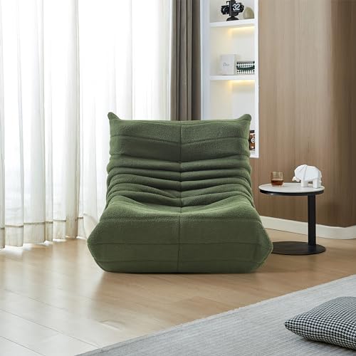 SUNFECILI Sitzsack Sofa Bodensofa mit Rückenlehne,Bequem Lazy Sofa,Riesen Sitzsäcke Erwachsene, Lesesessel Bean Bag Chair für Schlafzimmer, Wohnzimmer(Grün) von SUNFECILI
