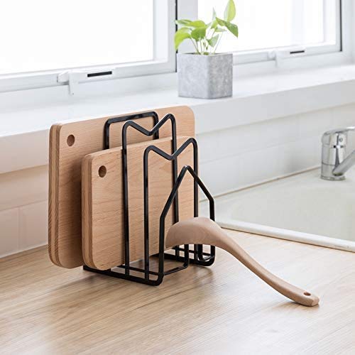SUNIFCON Schneidebrett-Rack Schneidebrett-Organizer Ständer Halter Küche Arbeitsplatte Töpfe Pfannendeckel Rack Organizer Flachstahl 12 cm L x 14 cm B x 21 cm H schwarz SUNIFCON Schneidebrett-Rack Schneidebrett-Organizer Ständer Halter Küche Arbeitsplatte Töpfe Pfannendeckel Rack Organizer Flachstahl 12 cm L x 14 cm B x 21 cm H schwarz von SUNFICON