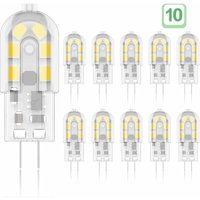 Set mit 10 G4 2W LED-Leuchtmitteln, entspricht 20W Halogenlampen, warmweiß 3000K, 200Lm, 12x smd, 12V ac/dc [Energieklasse a+] von SUNFLOWER