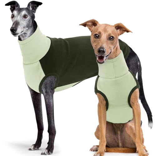 SUNFURA Fleece-Hundepullover – Stretch-Hundepullover für große Hunde, Pitbull Rollkragenpullover für Weihnachten, weiches Sweatshirt, Schlafanzug für Herbst, Winter, drinnen und draußen, Armeegrün von SUNFURA