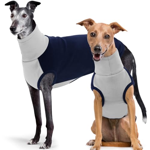 SUNFURA Fleece-Hundepullover – Stretch-Hundepullover für große Hunde, Pitbull Rollkragenpullover für Weihnachten, weiches Sweatshirt, Schlafanzug für Herbst, Winter, drinnen und draußen, Marineblau von SUNFURA