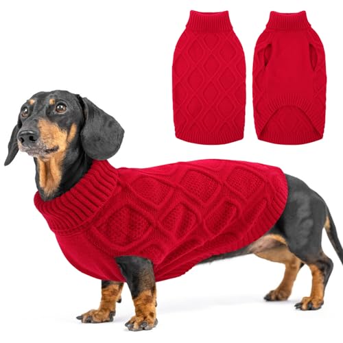 SUNFURA Hundepullover, Stretch-Weihnachtspullover für mittelgroße Hunde, Mädchen und Jungen, Rollkragen-Strickpullover, warmes Sweatshirt für Herbst und Winter, weiche, dicke Thermo-Haustierkleidung SUNFURA Hundepullover, Stretch-Weihnachtspullover für mittelgroße Hunde, Mädchen und Jungen, Rollkragen-Strickpullover, warmes Sweatshirt für Herbst und Winter, weiche, dicke Thermo-Haustierkleidung von SUNFURA