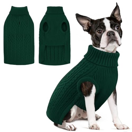 SUNFURA Hundepullover für große Hunde, großer Hundepullover für Weihnachten, warmer Winterherbst, Haustierpullover für Hunde, Mädchen, Jungen, Rollkragen-Sweatshirt für Corgi, Französische Bulldogge von SUNFURA