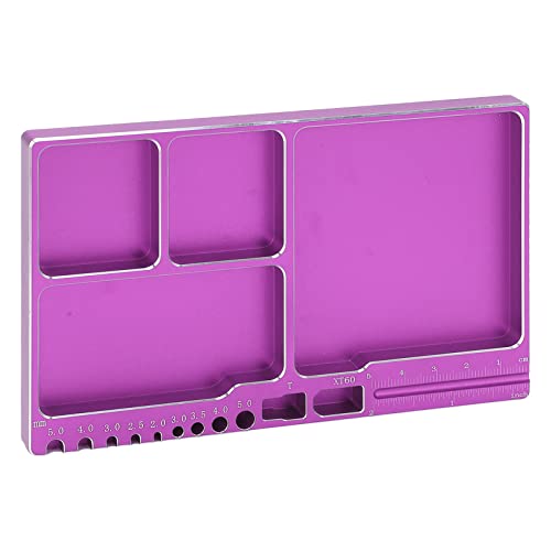 Magnetische Schraubenablage aus Aluminiumlegierung, Magnetische Adsorptions-Magnetauflage in Tragbarer Größe für RC-Reparaturen (PURPLE) von SUNGOOYUE