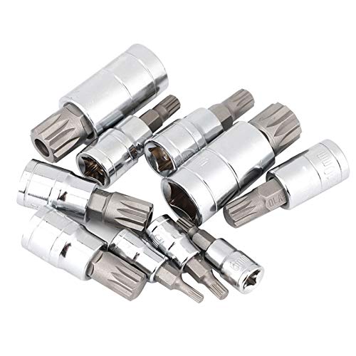 SUNGOOYUE 12 Punkt Triple Square Splined Bit Socket Set Professionelles Wärme-Reparaturwerkzeugkit in Kunststoff für Mechaniker und -Enthusiasten M4-M18 1/4 "3/8" 1/2 "Antriebsantrieb von SUNGOOYUE