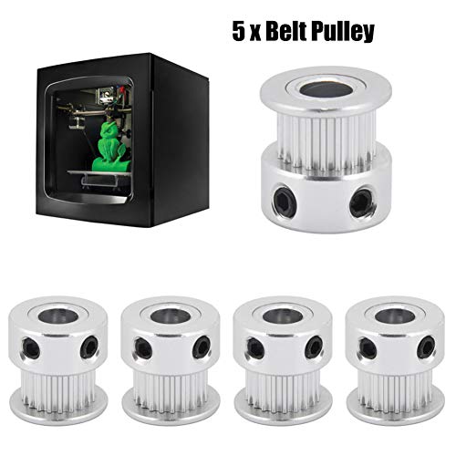 SUNGOOYUE 2GT Synchronous Timing -Gürtelriemenscheibe Tragbar und Langlebig für 3D -Drucker 20 Zähne 6,35 Mm Bohrung 5pcs Aluminiumlegierung von SUNGOOYUE
