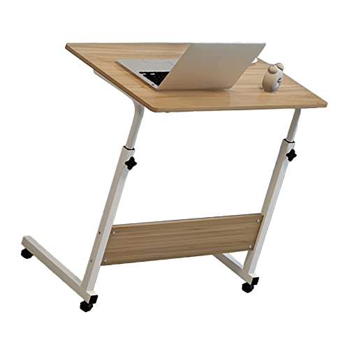 SUNGOOYUE C -geformtes Hingebehtigem Nachttisch Moderner Metallrahmen Mobile Laptop -Schreibtisch, Geeignet für Verschiedene Funktionen in Heimat und Büro (Walnussfarbe) von SUNGOOYUE