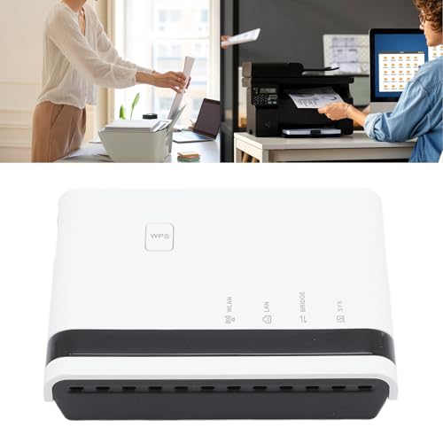 SUNGOOYUE Druckserver 10/100 Mbit/s LAN Bridge Wireless Outlet Printer Server 4 Drucker Kompatibel mit 7 8 10 11 XP Ideal für den Store Shop (EU-Stecker) von SUNGOOYUE