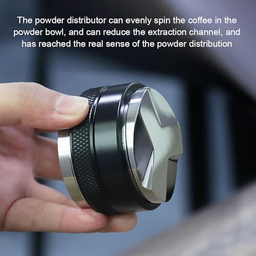 SUNGOOYUE Einstellbare Höhe Kaffeeverteiler, Edelstahl Dual Head Coffee Leveler, Anti-Rutsch-Diamantmuster-Werkzeug für die Verwendung von Home Cafe Bar, Einfach zu Bedienen und Sauber (53MM) von SUNGOOYUE
