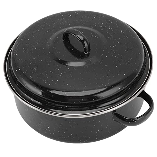SUNGOOYUE Geröstete Süßkartoffel, Abdeckung für Kastanien + Home -Ofen -Kessel mit Elegantem Schwarzem Emaille Kessel (Eisenhülle 26CM) von SUNGOOYUE