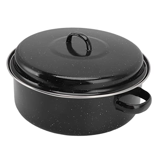SUNGOOYUE Geröstete Süßkartoffel, Abdeckung für Kastanien + Home -Ofen -Kessel mit Elegantem Schwarzem Emaille Kessel (Eisenhülle 28CM) von SUNGOOYUE