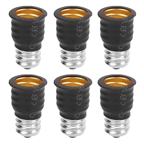 SUNGOOYUE 6 Stück E12 auf E14 Glühbirnenadapter, Lampenadapter Konverter für Deckenleuchten Wandleuchten Tischlampen kompatibel mit LED Energiesparlampen (Schwarz) von SUNGOOYUE