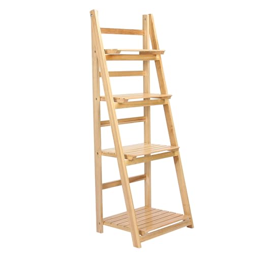 SUNGOOYUE Praktische 4 -Layer -Aufbewahrungsregal Teile Schicht Schlafzimmerbibliothek für Wohnzimmer, (Holzfarbe) von SUNGOOYUE