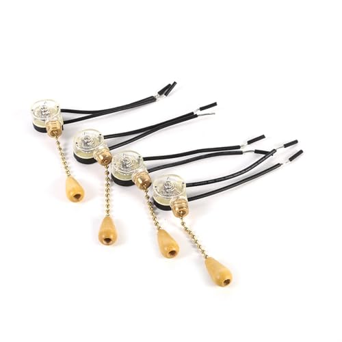 SUNGOOYUE Retro -Style -Kettenschalter Ersatzset 4pcs für Deckenventilatorlampe und Wandlicht, Langlebiges Material, Geeignet für Wandlampen, Tischlampen usw. von SUNGOOYUE