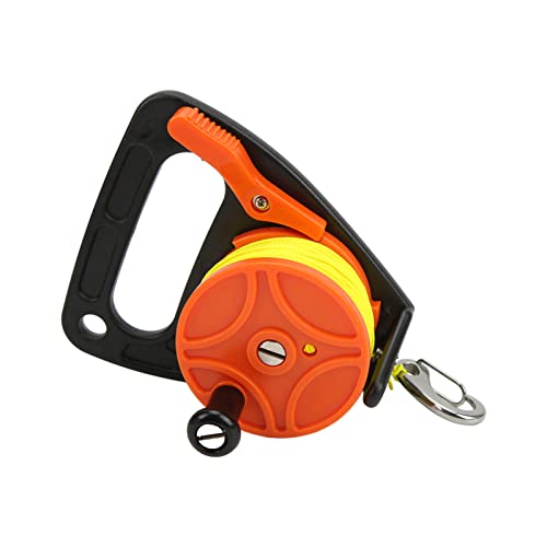 SUNGOOYUE Scuba Diving Rolle Spool Glattes Slidsable Drahtfuttertauch -Rollen Zum Schnorcheln PC+Nylon+SS (orangefarbenes Rad) von SUNGOOYUE