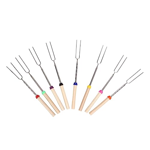 SUNGOOYUE Teleskoping Marshmallow Röstbars Kit 8 Einzigartige Design -Wurst - Gabeln, Geeignet für die Familie Zusammen, 31 Cm ILA 82,5 Cm Größe von SUNGOOYUE