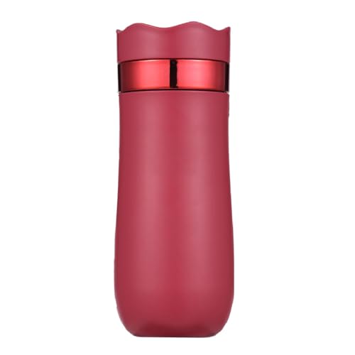 SUNGOOYUE Tragbare Kaffeemaschine, Isolierte Französische Presse Tasse Edelstahl Doppelwand Kaffeemaschine Tasse für Campingplatz -Kaffeeblätter, Leicht zu Reinigend, Vielseitiges Design (Rot) von SUNGOOYUE